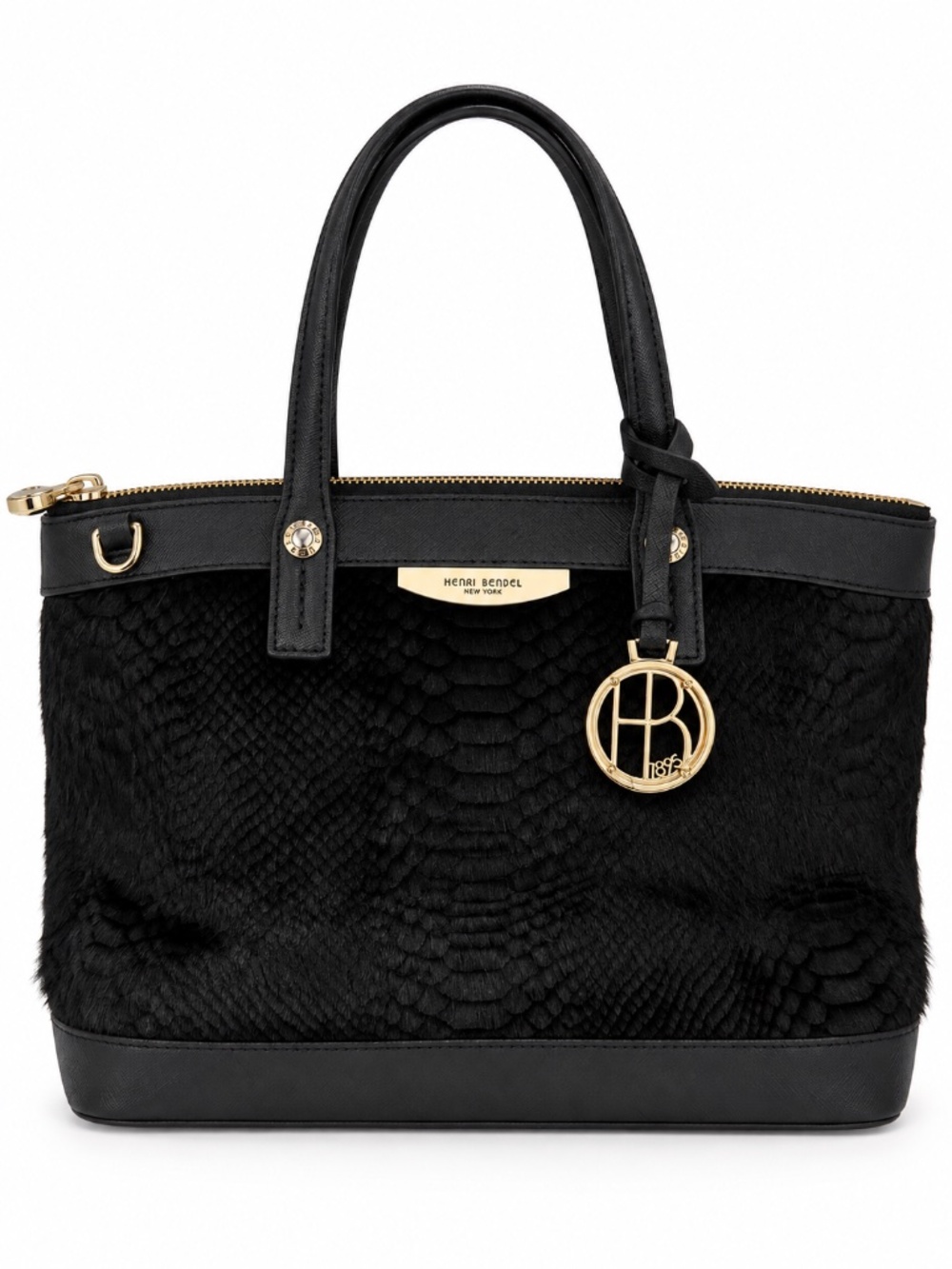 Rare Henri Bendel West 57th Calf Hair Satchel Crossbody Black